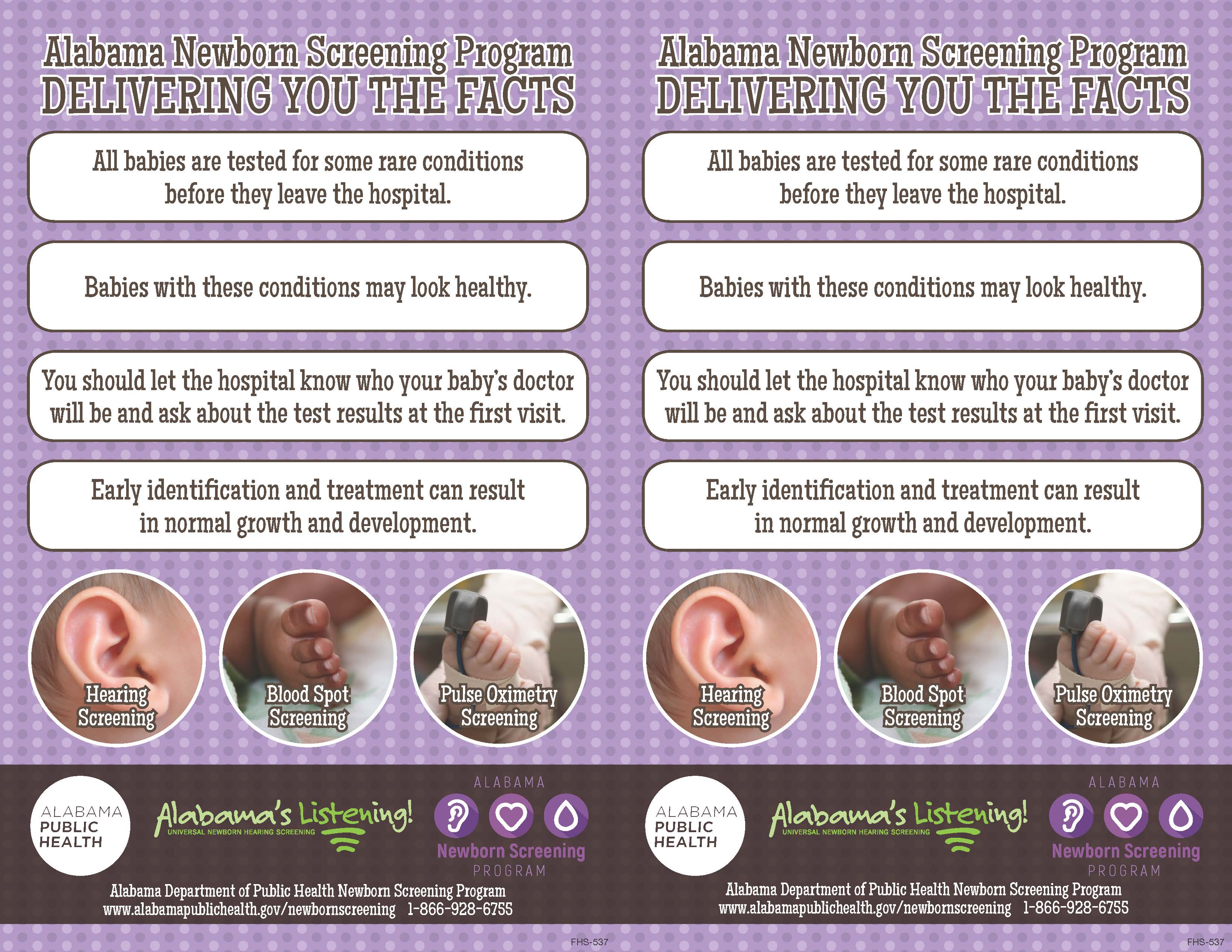 5x8 Card for Newborn Screening: Delivering You the Facts
